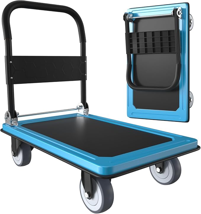 WUD Push Cart, Folding Mobile Platform Trolley, Thickened and Reinforced by WUD