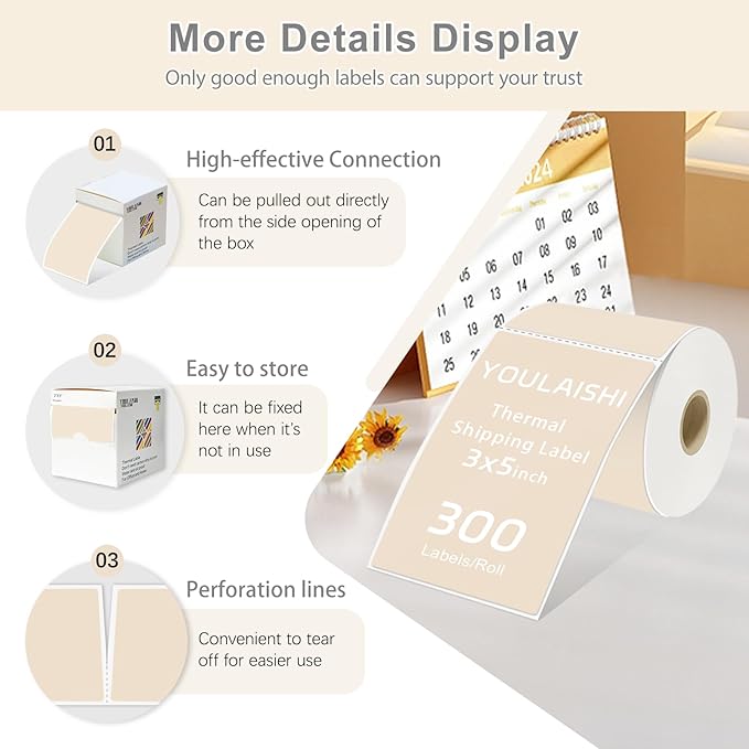 3 X 5 Inch Printable Waterproof Rectangle Color Coding Labels, 300 Per Roll - Image 4