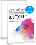 8.5 x 11 Acrylic Sign Holder 2 Pack, Vertical T Shape Clear Plastic Menu Holder by xydled