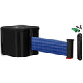 WM412 Retractable Belt Wall Mounted Smooth Black Crowd Control Barrier and by Visiontron