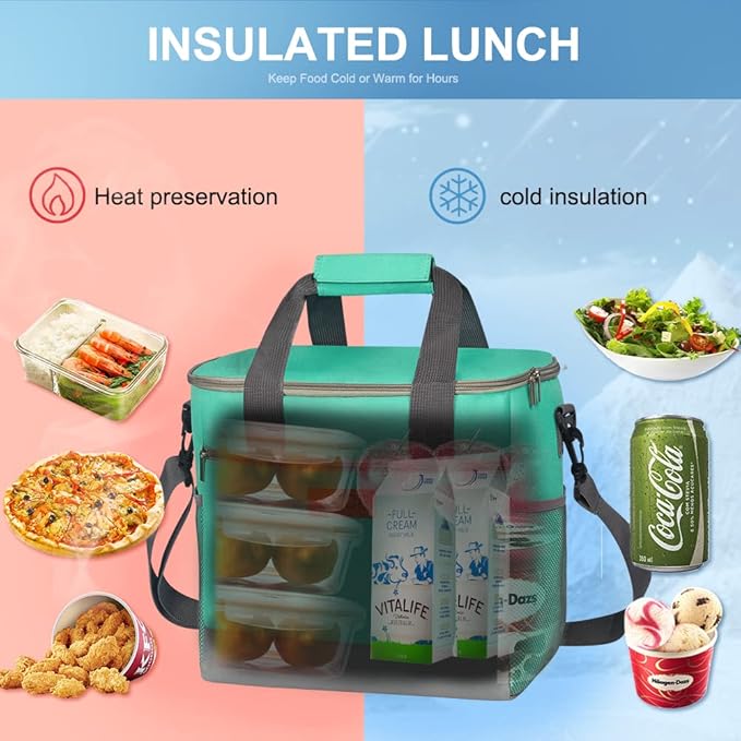 Iknoe Large Cooler Bag Collapsible 24 Can Insulated Bags Leakproof Lunch Cooler - Image 5