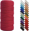 NOANTA Red Macrame Cord 3mm x 109yards, Colored Cotton Rope Macrame Yarn by NOANTA