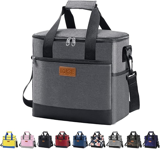 iknoe Large Cooler Bag Collapsible 24 Can Insulated Bags Leakproof Lunch Cooler by Iknoe