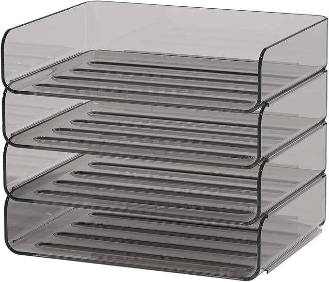 4-Tier Acrylic Paper Tray Organizer by Unknown