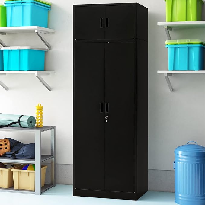 Metal Storage Cabinet, 87 Inch Tall Metal Storage Cabinet - Image 8