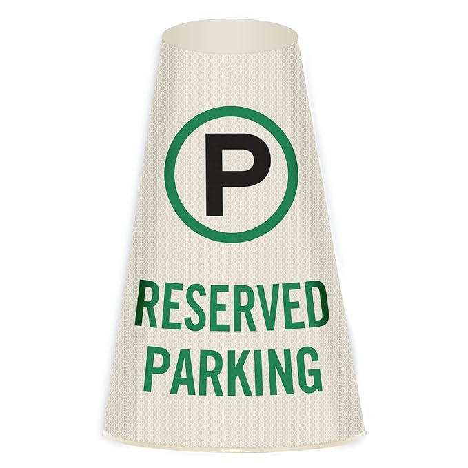 SmartSign “Reserved Parking” Bright Reflective Cone Message Sleeve - Image 2