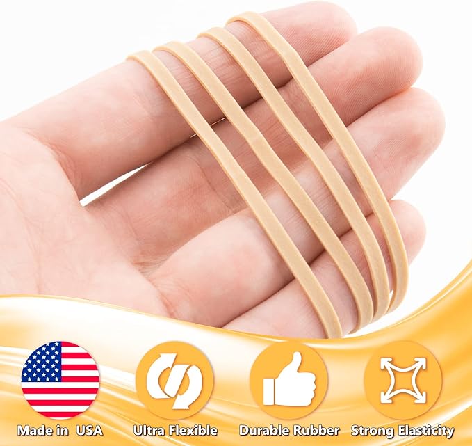 Rubber Bands Size 33, Bulk Pack of 5lb Tan Rubber Bands, Made In USA - Image 3