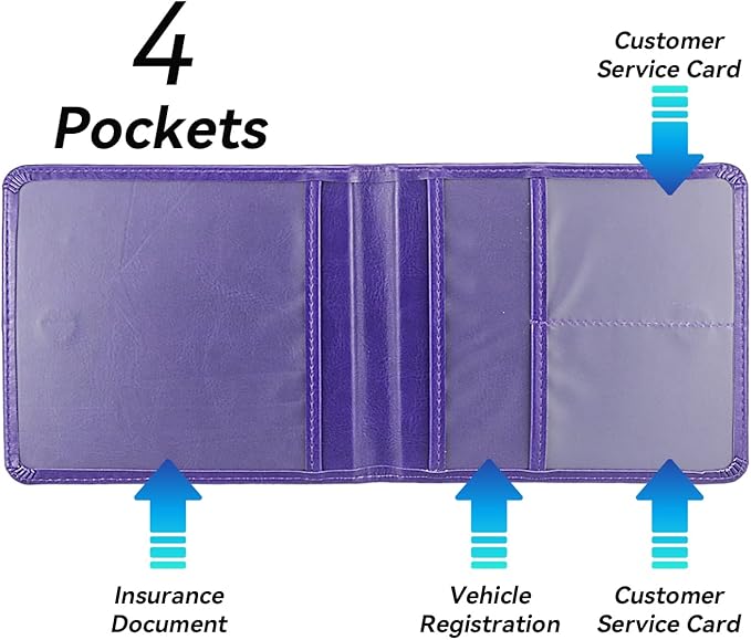Car Registration and Insurance Holder, Premium Pu Leather Vehicle Glove Box - Image 4