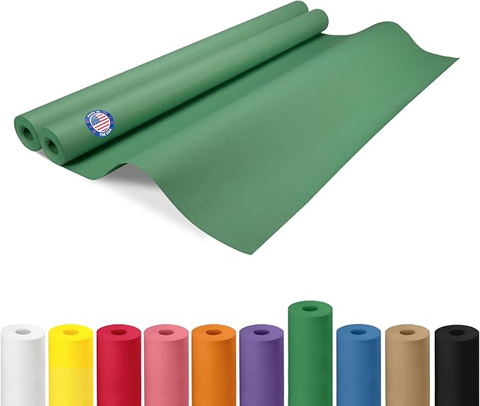 36" x 1200" Christmas Green Kraft Paper Rolls, Kids' Arts & Crafts, School by IDLPackaging