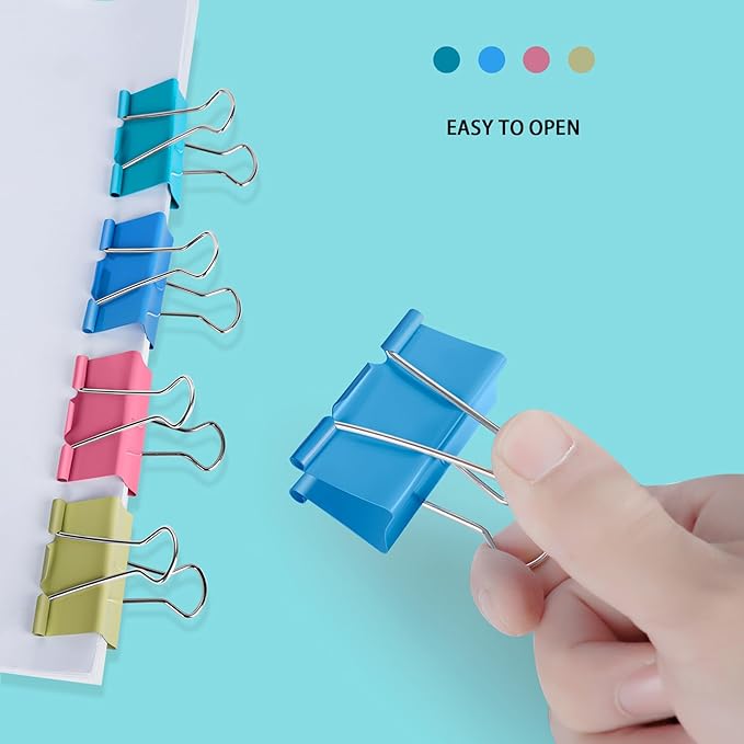 18 Pcs Extra Large Binder Clips 2 inch Length, Colorful Big Paper Clips - Image 3