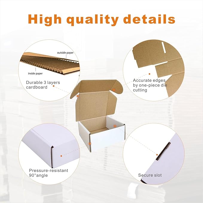 100 Pack 4x4x2'' Small Shipping Boxes, Corrugated Cardboard Mailers - Image 3