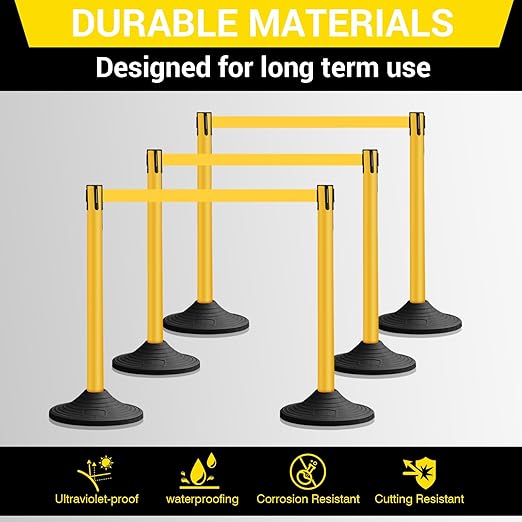 10 ft Crowd Control Stanchion Set, Crowd Control Barrier, Stanchions - Image 4