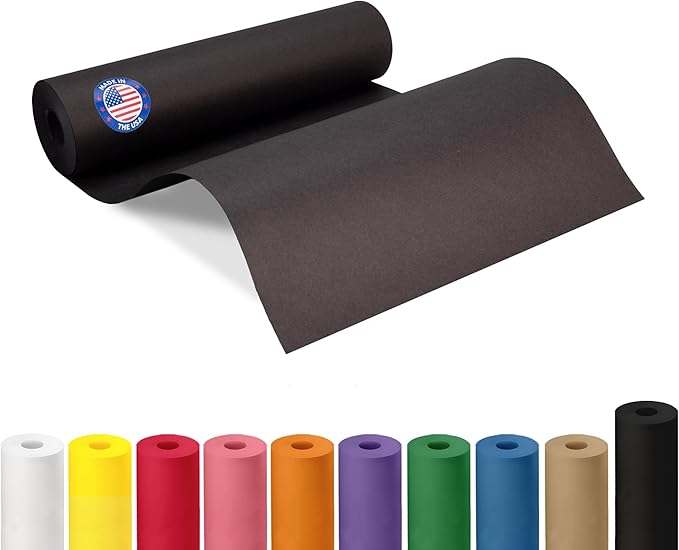 12" x 1200" Black Kraft Paper Roll by IDLPackaging