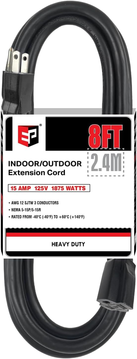 EP 8 Ft Outdoor Extension Cord by ENERGYPRO