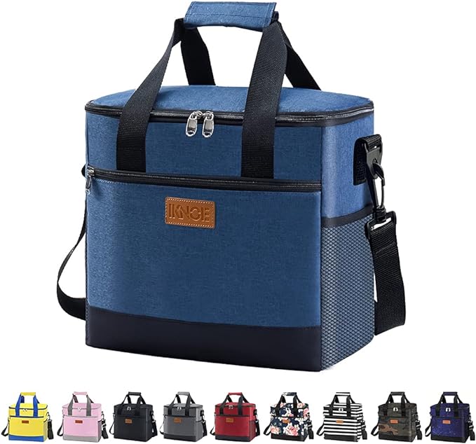 Iknoe Large Cooler Bag Collapsible 24 Can Insulated Bags Leakproof Lunch Cooler by Iknoe