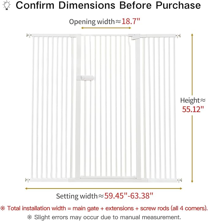 Lumizone Extra Tall Cat Gate 55.12" High Pressure Mounted Extra Wide 2025 New - Image 2