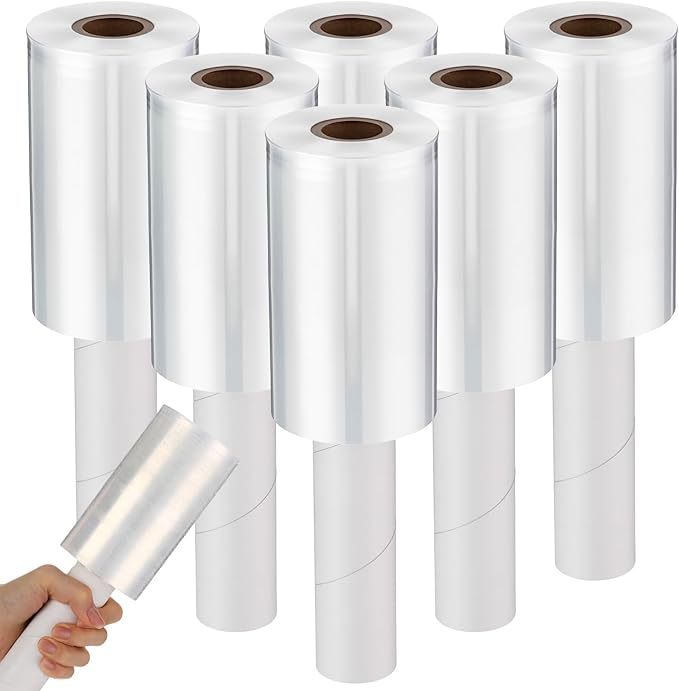Frienda 6 Pcs 5 Inch Plastic Stretch Wrap Film Roll 500ft Clear Mini Moving by Frienda