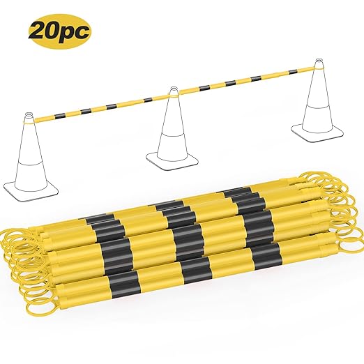 RoadHero 20 Pack 4 FT to 6.9 FT Retractable Cone Bar, Expandable Traffic Cone - Image 2