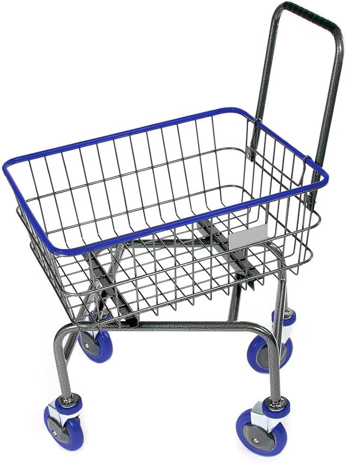 Rolling Laundry Cart with Wheels, Metal Wire Basket, Heavy Duty Utility Cart - Image 7