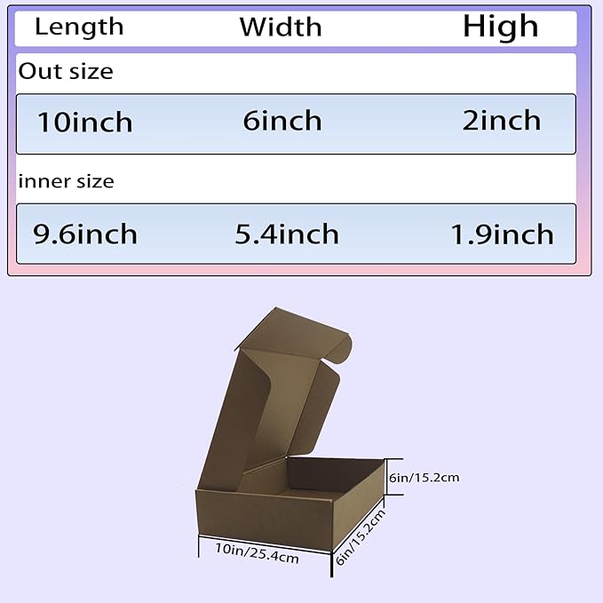 10x6x2 inches Shipping Boxes Bulk 25 Pack Brown, Corrugated Cardboard Box - Image 4