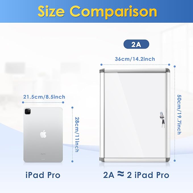 SWANCROWN Enclosed Bulletin Board Dry Erase Noticeboard Lockable Display Boards - Image 4