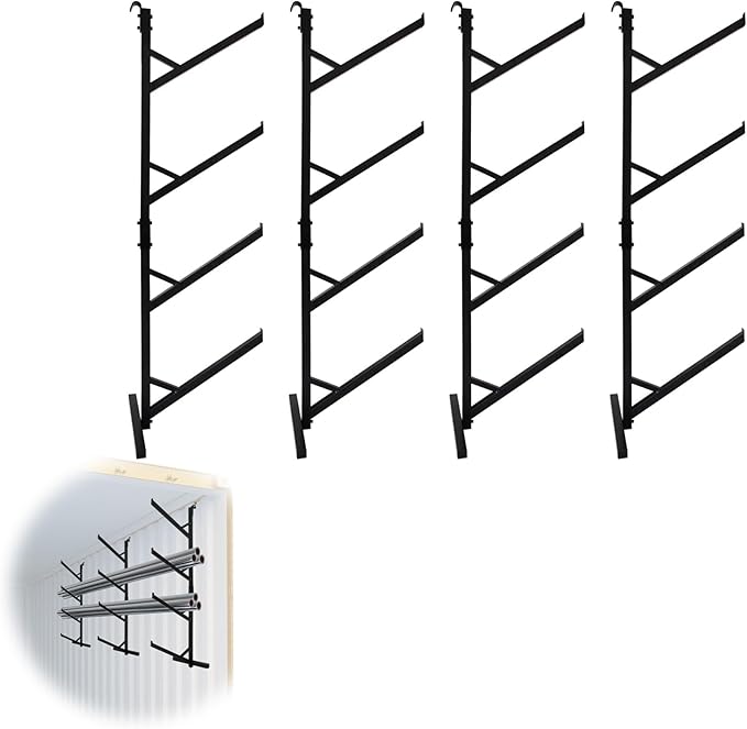 4 Tier Shipping Container Shelf 4 Pack, Heavy Duty Container Shelving Shelf by Hymula