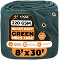 Xpose Safety Heavy Duty Green Mesh Tarp 8' x 30' – 70% Sunblock Shade Cloth with Grommets for Garden, Fence, Privacy Screen, Canopies, Dump Trucks, Pool Cover – Tear & Weather Resistant by XposeSafety