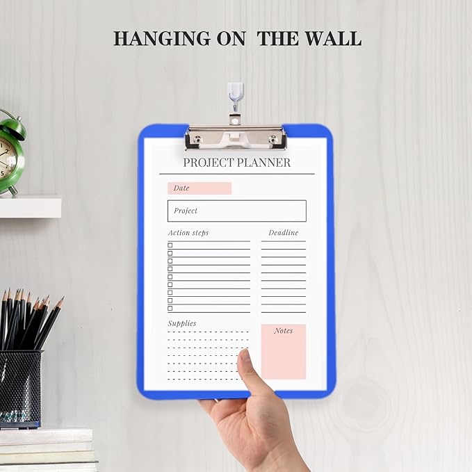 6 PCS Clipboards Bulk with Pen Holder, Standard A4 Letter Size, Plastic Clip - Image 6