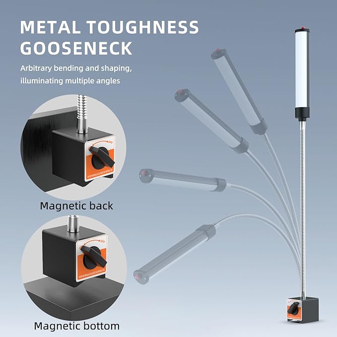 24W LED Magnetic Work Light, 2400 Lumen Flexible Gooseneck Work Light - Image 5