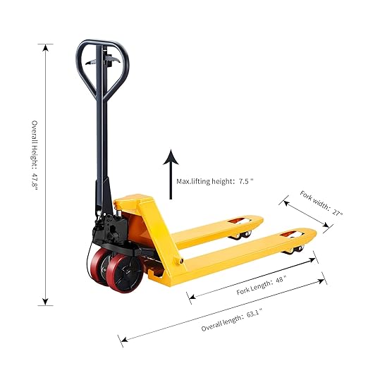 Tory Carrier Pallet Jack Hand Pallet Truck 48" Lx27 W 5500lbs Capacity - Image 3