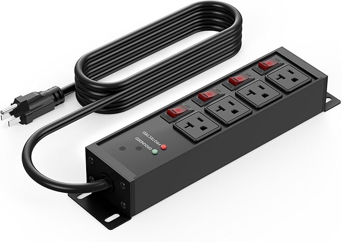 CCCEI Heavy Duty Surge Protector Power Strip 20 Amp Individual Switches. 15FT by CCCEI