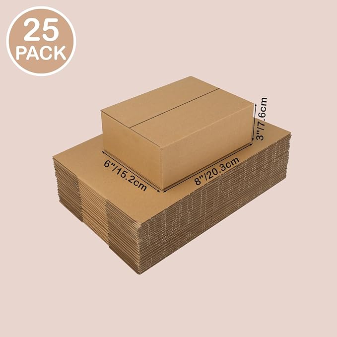 EdenseeLake 8x6x3 inches Shipping Boxes Small Cardboard Boxes - Image 2