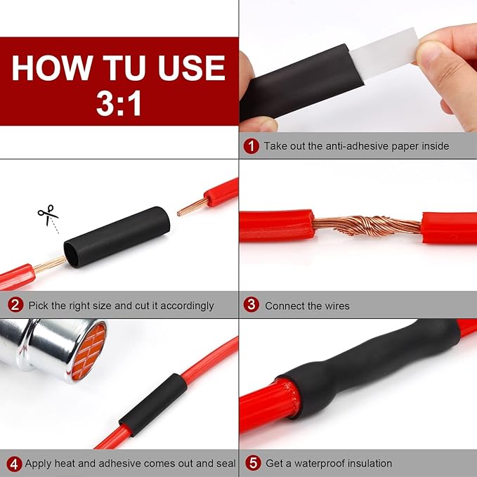 Chanzon 3:1 Ratio 1" Heat Shrink Tubing - Image 6