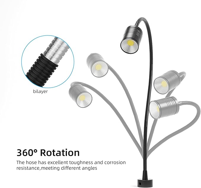 Led Magnetic Work Light 400mm Flexible Gooseneck lamp 500 Lumens 120 Volt - Image 5