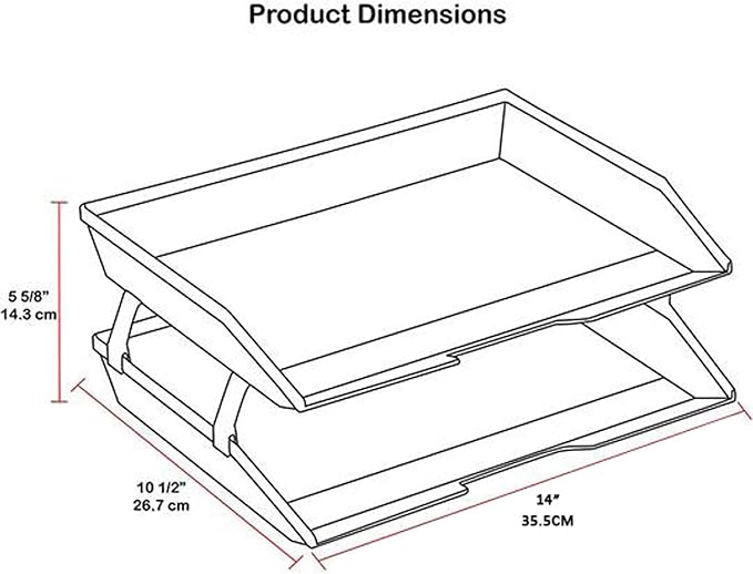 Acrimet Facility 2 Tier Letter Tray, Side Load, Letter Size/A4, Desktop File - Image 7