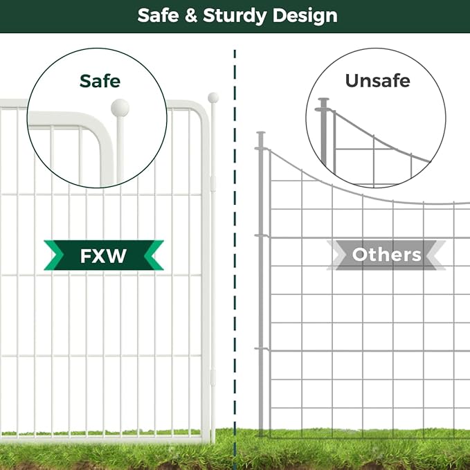 FXW Garden Fence Outdoor for The Yard – 32in x 18.2ft Heavy Duty Metal Animal - Image 5