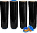 4 Rolls x 18 Inch x 1500 FT x 80 Gauge Black Premium Stretch Wrap, Heavy Duty by TopSellingProducts