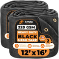 Xpose Safety Heavy Duty Mesh Tarp 12' x 16' (2-Pack) – Multipurpose Black Protective Cover with Air Flow - Use for Tie Downs, Shade, Fences, Canopies, Dump Trucks – Weather and Tear Resistant by XposeSafety