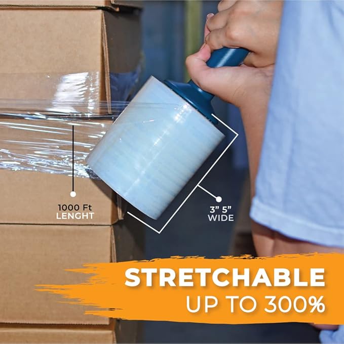 WOD SFCB80 Stretch Film Wrap Self-Adhering - 3 in x 1000 Ft - Clear Shrink - Image 4