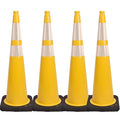 BESEA 4Pack 36” inch Traffic Cones Yellow Road Parking Cones Construction by BeSea