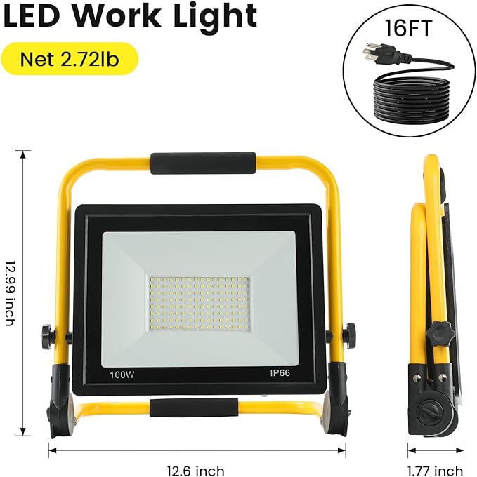 Waterproof Portable Flood Light 100W 10000 LM LED Work Light - Image 4