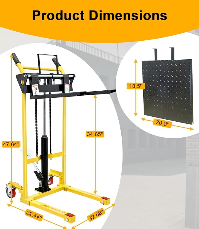 Foldable Hydraulic Material Lift, Pallet Jack Table Cart- 480-Lb. Capacity - Image 6
