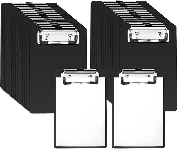 SINJEUN 30 Pack 4 x 6 Inch Small Clipboards Bulk, Mini Plastic Clipboard by SINJEUN
