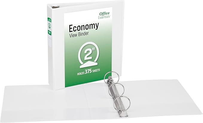 Office Essentials Economy View 3 Ring Binders, 2.8" Spine, 375-Sheet Capacity - Image 7