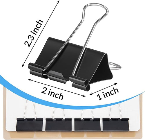 2 Inch 32 Pack Extra Large Binder Clips, Jumbo Paper Clips, Big Paper Clamps - Image 2