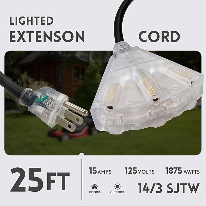 EP 25 Ft Lighted Outdoor Extension Cord - Image 2