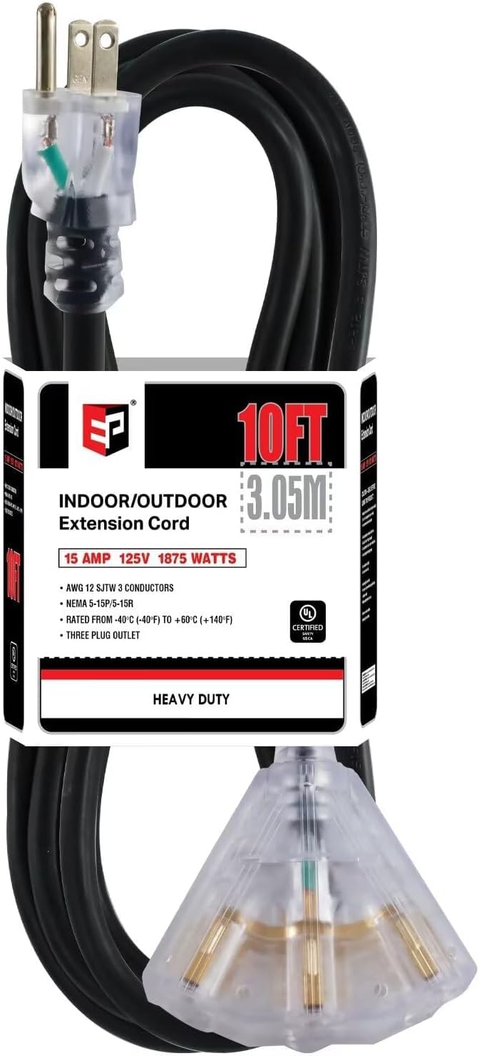 EP 10 Ft Lighted Outdoor Extension Cord by ENERGYPRO