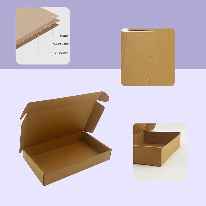 12x7x2 inches Shipping Boxes Bulk 25 Pack Brown, Corrugated Cardboard Box - Image 2