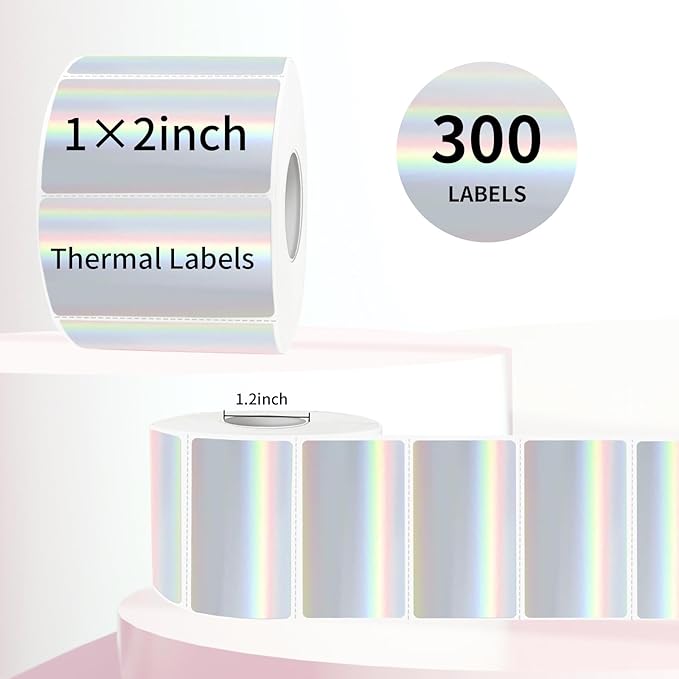 2x1 Inch Holographic Thermal Labels, Waterproof Self-Adhesive Shipping Label - Image 3