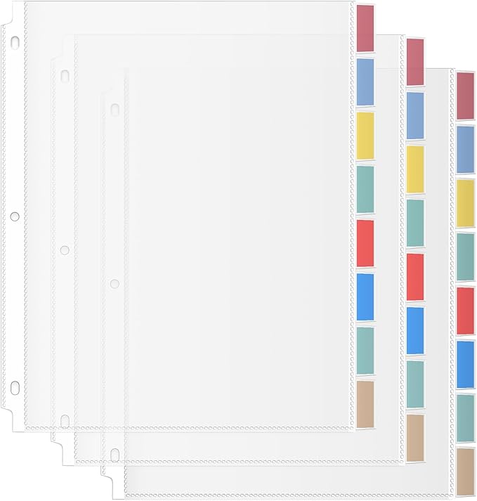 HABGP Binder Dividers with Tabs, 8 Tab Sheet Protectors by HABGP